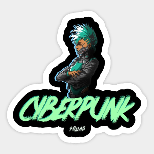 Cyberpunk Sci Fi Future Is Here 2077 Sticker by Here Comes Art